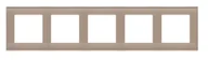 Klawisze i ramki - Kontakt Simon Ramka pięciokrotna Nature Simon 55 - szkło mrożone beżowe - miniaturka - grafika 1