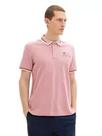 Koszulki męskie - TOM TAILOR Męska koszulka polo 1035571, 13009, aksamitna, różowa, S, 13009 – aksamitna róża, S - miniaturka - grafika 1