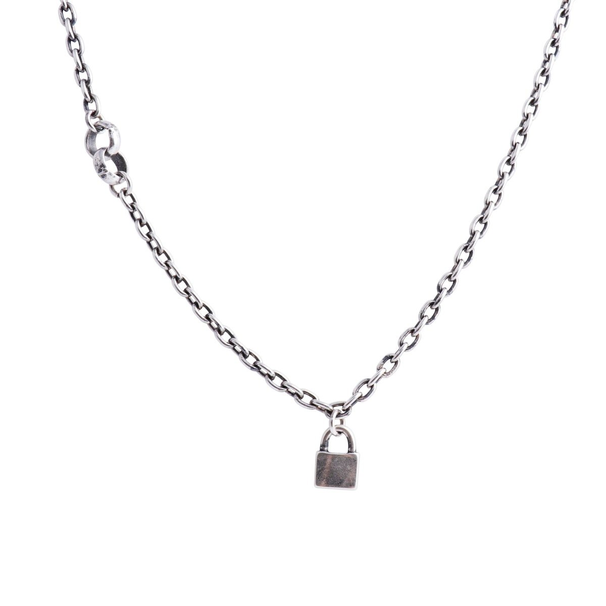 Colibra Srebrny Męski naszyjnik kłódka ankier Walentynki Prezent dla Niego