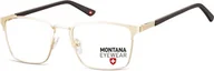 Okulary korekcyjne, oprawki, szkła - Montana Okulary oprawki prostokątne optyczne MM602E złote - miniaturka - grafika 1