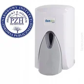 Mydelniczki i dozowniki mydła - Faneco Dozownik do mydła w płynie 0,5 litra POP plastik biały 3 - miniaturka - grafika 1