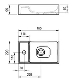 Umywalki - Ravak Veda 400 Umywalka meblowa 40x22 cm biała XJX01240000 - odbiór osobisty: Kraków, Warszawa - miniaturka - grafika 1