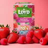 Herbata - Loyd Hot’N Cold - Malina i Truskawka - Zestaw 8 Sztuk - Ekspresowa Herbata Owocowa na Zimno i Ciepło, Cold Brew, Torebki Pakowane Pojedynczo - miniaturka - grafika 1