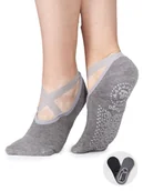 Skarpetki damskie - Skarpety stopki do jogi z ABS czarne i szare 2PAK 35-38 YOCLUB - miniaturka - grafika 1