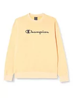 Bluzy męskie - Champion Męska bluza z okrągłym dekoltem z logo starej szkoły, pomarańczowy, XXL - miniaturka - grafika 1