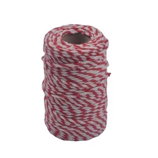 SZNUREK BAWEŁNIANY BIAŁO-CZERWONY 100G 2MM - Kłódki - miniaturka - grafika 1