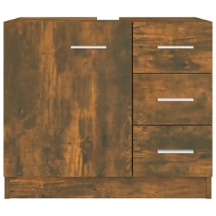 Lumarko Szafka pod umywalkę, przydymiony dąb, 63x30x54 cm! - Szafki łazienkowe - miniaturka - grafika 4