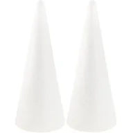 Prace ręczne dla dzieci - STOŻEK STYROPIANOWY STOŻKI STYROPIANOWE 25CM CHOINKA DUŻE DO OZDABIANIA 2SZT - miniaturka - grafika 1