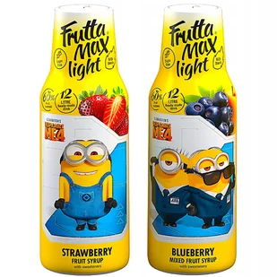 Syrop FruttaMax MINIONKI TRUSKAWKA LIGHT 500ml + Syrop FruttaMax MINIONKI BORÓWKA LIGHT 500ml - Syropy i koncentraty owocowe - miniaturka - grafika 1