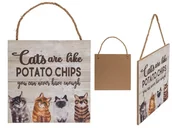 Dekoracje domu - Dekoracja do powieszenia OUT OF THE BLUE Cats are like potato chips, 20x20 cm - miniaturka - grafika 1