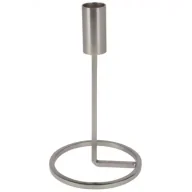 Świeczniki - H&S Decoration Nowoczesny świecznik w kolorze srebra 19 cm - miniaturka - grafika 1