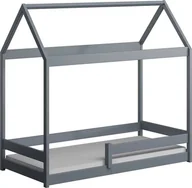Łóżka dla dzieci i młodzieży - Elior Szare pojedyncze łóżko dla dziecka w kształcie domku - Rara 200x90 cm - miniaturka - grafika 1