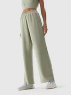 Spodnie sportowe damskie - 4F Spodnie dresowe 4FAW23TTROF459 Khaki Regular Fit - miniaturka - grafika 1