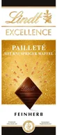 Słodkie kremy i masła - LINDT Excellence Pailltete Ciemna czekolada z wafelkami - miniaturka - grafika 1