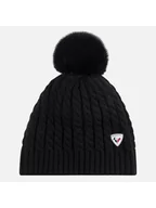 Czapki i chusty sportowe męskie - Czapka z pomponem damska Rossignol W Kitsi czarny TU - miniaturka - grafika 1