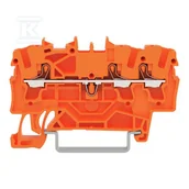 Kostki, złączki, wtyczki - Złączka przelotowa 3-przewodowa, z przyciskami, 2,5 mm2, z otworem pomiarowym, do zastosowań Ex e II oraz Ex i, opis z boku i na środku, na szynę TS - miniaturka - grafika 1