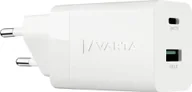 Ładowarki do telefonów - Ładowarka Varta Varta Speed Charger 38W GaN PD USB-C 20W + USB-A 18W, white - miniaturka - grafika 1