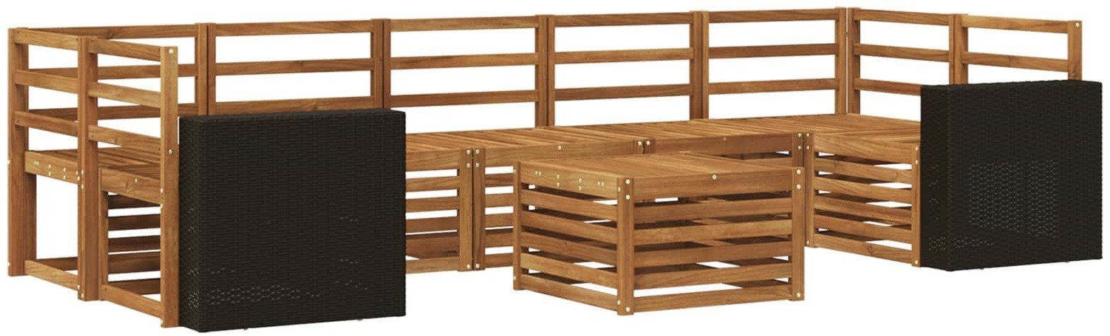 vidaXL Zestaw sof na zewnątrz 8 pcs naturalny Lite Drewno Akacji