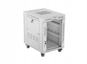 Pozostałe akcesoria sieciowe - Szafa instalacyjna Rack stojąca 19" 15U 600x800 szara drzwi szklane - miniaturka - grafika 1