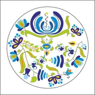 Pasmanteria - Naklejka okrągła haft kaszubski, szkoła słupska - miniaturka - grafika 1