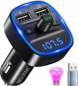 Transmitery FM - Transmiter Samochodowy Bluetooth 5.3 FM Ładowarka 2x USB - miniaturka - grafika 1