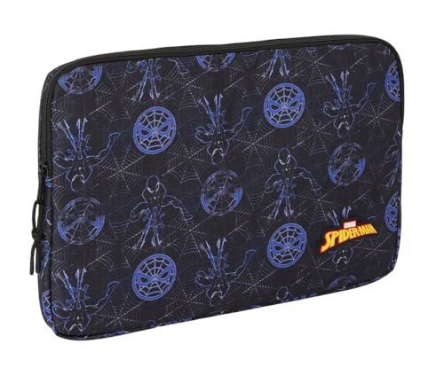Safta SPIDERMAN ATTACK - Etui na laptopa 15,6 cala, plecak, idealny dla dzieci w różnym wieku, wygodny i wszechstronny, jakość i wytrzymałość, 39,5 x 3,5 x 27,5 cm, Czarny (Black), M, Casual