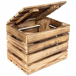 Kufer opalany skrzynia z drewna pudełko 27x20x21cm - Zestawy upominkowe - miniaturka - grafika 1