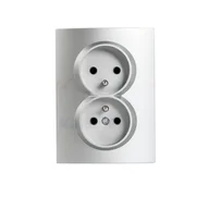 Gniazdka elektryczne - Kanlux Gniazdo zasilające podwójne francuskie, kompletne, ochrona styków LOGI 02-1260-143 sr 25211 - miniaturka - grafika 1