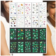 Zabawki kreatywne - Tatuaże Zmywalne Świecące w Ciemności Motyle Motylki 10 Wzorów - miniaturka - grafika 1