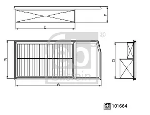 Filtr powietrza Febi Bilstein 101664 - Filtry powietrza - miniaturka - grafika 1