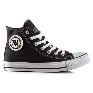 New Age Wiązane Wysokie Tenisówki szare - Trampki damskie - miniaturka - grafika 1