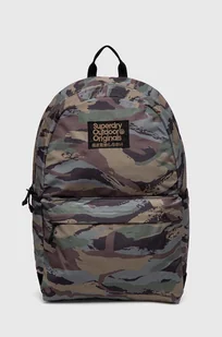 Superdry plecak damski kolor zielony duży wzorzysty - Plecaki - miniaturka - grafika 1