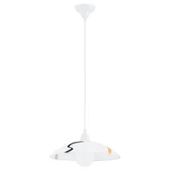 Lampy sufitowe - Lampa wisząca Flores biało-czarna-beżowa 1xE27x15W do kuchni wym: 90 x 37 x 37 cm tworzywo sztuczne Alfa - miniaturka - grafika 1