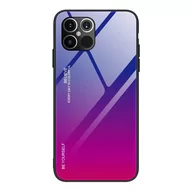 Etui i futerały do telefonów - Hurtel Gradient Glass etui pokrowiec nakładka ze szkła hartowanego iPhone 12 6,7'' różowo-fioletowy - miniaturka - grafika 1