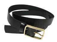 Paski - Pasek Damski Skórzany Arucce (PL) Skóra Licowa EXTRA 30 mm CZARNY Złota Klamra IX - miniaturka - grafika 1