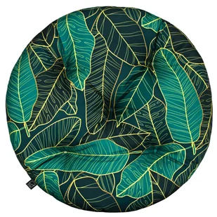Domarex Poduszka na fotel ogrodowy, podłogę Lana Brasil 60 cm zielona w liście - Poduszki ogrodowe - miniaturka - grafika 1