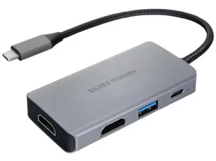 SILVER MONKEY Adapter USB-C - 2x HDMI 4K60Hz, USB-A, PD 100W - Huby USB - miniaturka - grafika 1