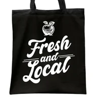 Torby i wózki na zakupy - Torba bawełniana czarna na zakupy Fresh And Local Lokalne Produkty - miniaturka - grafika 1