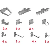 Zestawy narzędziowe - Perforowane uchwyty ścienne na narzędzia, zestaw 28 elementów 40768 - miniaturka - grafika 1