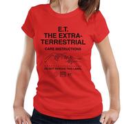 Koszulki i topy damskie - E.T. E.T. Koszulka damska Extra Terrestrial Care Instructions Czerwony X-Large - miniaturka - grafika 1