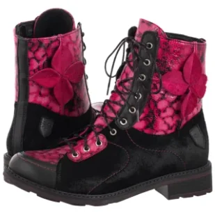 Botki Bordo+Czarne 07004-23/00-8 (MA1418-b) Maciejka - Botki damskie - miniaturka - grafika 1