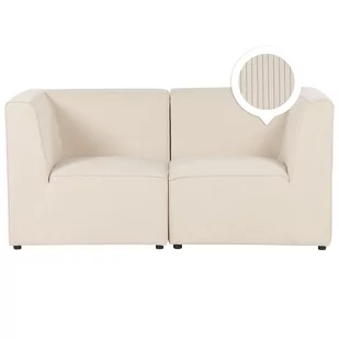 Sofa modułowa 2-osobowa sztruksowa beżowa LEMVIG - Sofy i kanapy - miniaturka - grafika 1