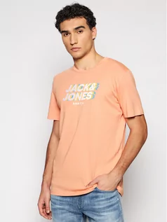 Koszulki męskie - Jones Jack T-Shirt Strong 12189389 Pomarańczowy Regular Fit - grafika 1