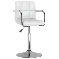 Krzesła - vidaXL Krzesło stołowe, białe, obite sztuczną skórą - miniaturka - grafika 1