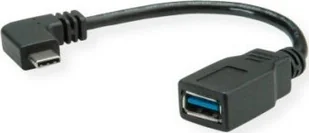 Kabel USB Roline USB-A - USB-C 0.15 m Czarny 11.02.9031 - Kable USB - miniaturka - grafika 1