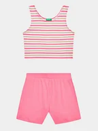 Koszulki i topy damskie - United Colors Of Benetton Komplet top i spodenki 3NVVCK008 Kolorowy Regular Fit - miniaturka - grafika 1