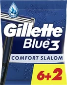 Maszynki do golenia i wkłady - Jednorazowe maszynki do golenia dla mężczyzn Gillette Blue 3 Comfort Slalom 8 sztuk (8006540808764) - miniaturka - grafika 1