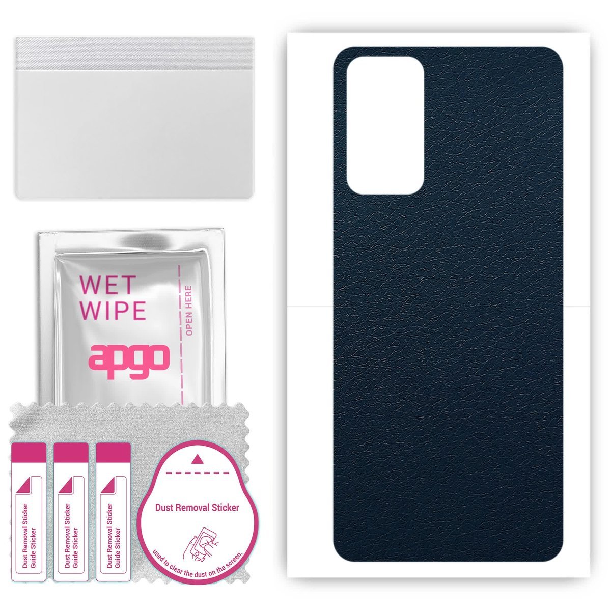 Folia naklejka skórka strukturalna na TYŁ do Samsung Galaxy A82 - Skóra Granatowa - apgo SKINS