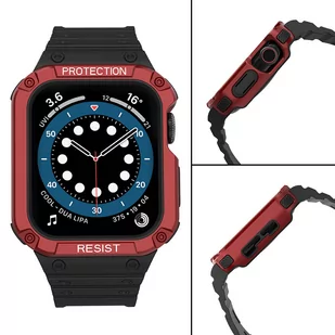 Protect Strap Band opaska z etui do Watch 7 / 6 / 5 / 4 / 3 / 2 / SE (41 / 40 / 38mm) obudowa pancerny pokrowiec na zegarek czarny - Etui i futerały do telefonów - miniaturka - grafika 4