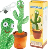 Zabawki interaktywne dla dzieci - KAKTUS ŚPIEWAJĄCY TAŃCZĄCY LED POWTARZA ZABAWKOWY ŚMIESZNY IMPREZA ŚWIECĄCY - miniaturka - grafika 1